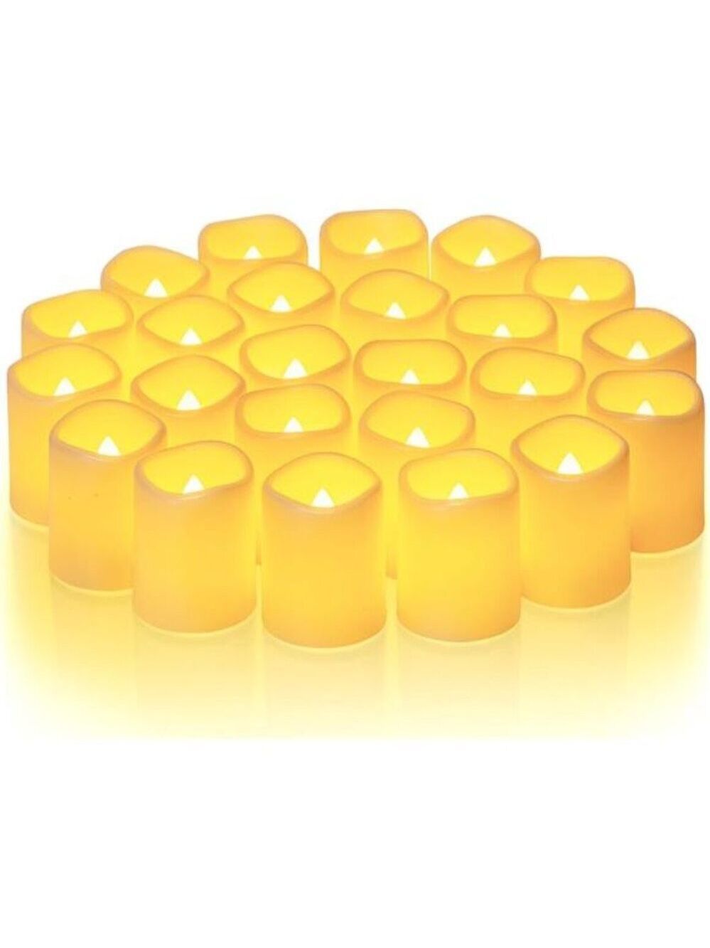 Flickering flameless votive candles 24 pack battery operated LED wedding decor